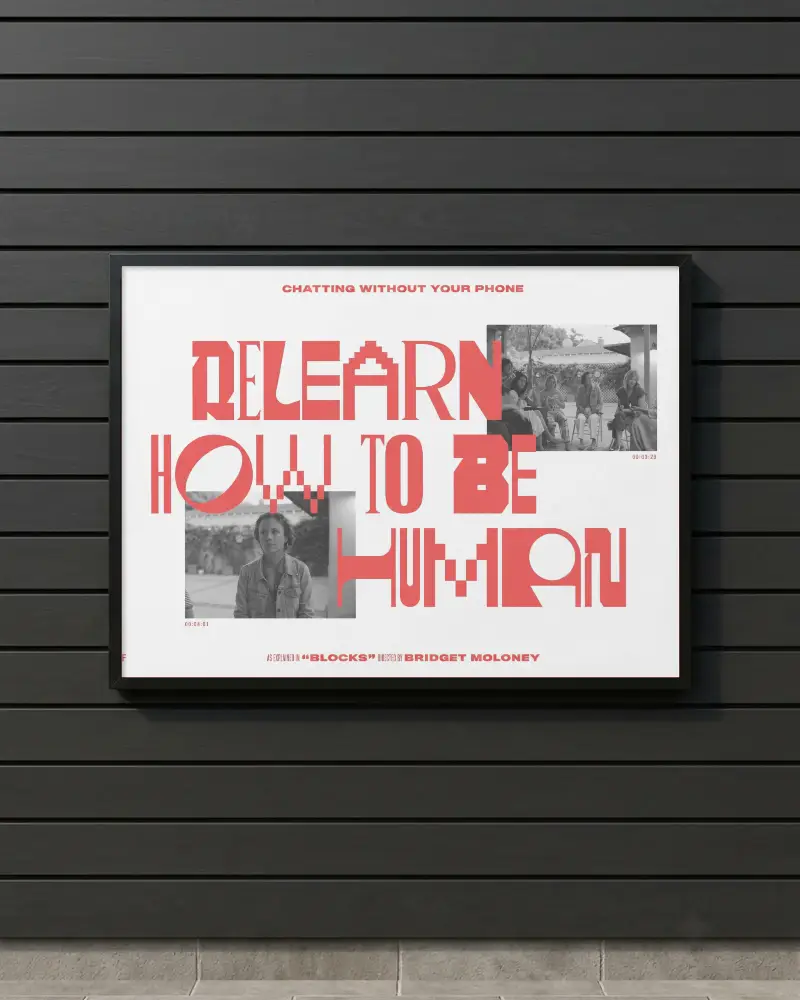 Large Empty Picture Frame Poster Mockup Against Horizontal Wood Siding Background