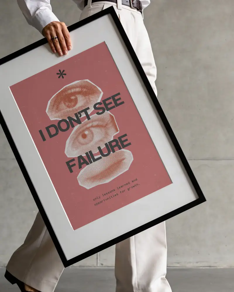 Stylish Person Holding Large Minimalist Poster Mockup Frame For Modern Wall Decoration