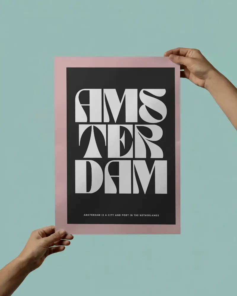 Hands Holding Blank Poster Mockup For Design Presentations Or Advertising Purposes