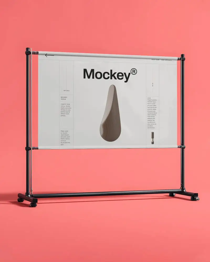 Adjustable Portable Banner Mockup Display For Trade Shows Events And Retail Marketing