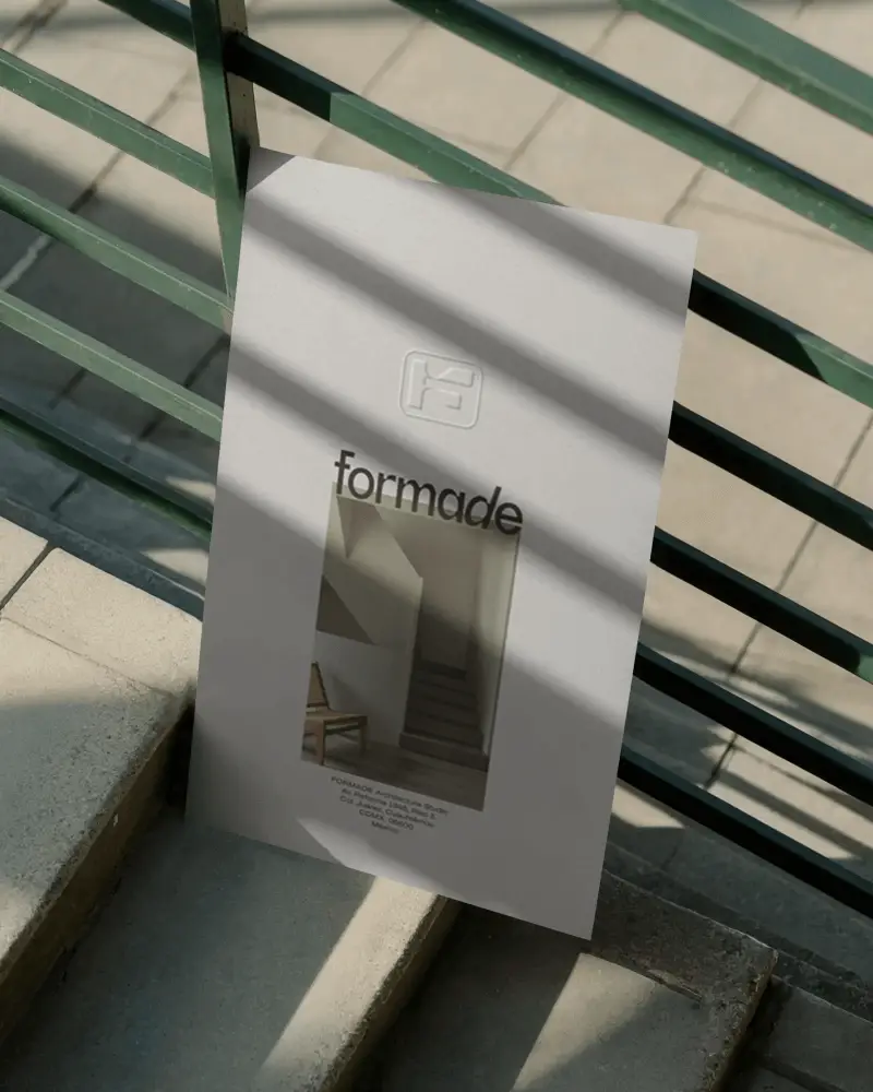 Modern Vertical Poster Layout On Outdoor Steps Creative Display For Promo Project