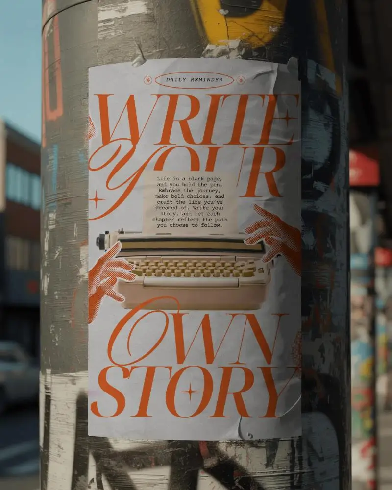 Urban Street Poster Mockup On Grunge Textured Round Pole For Advertising Promotions