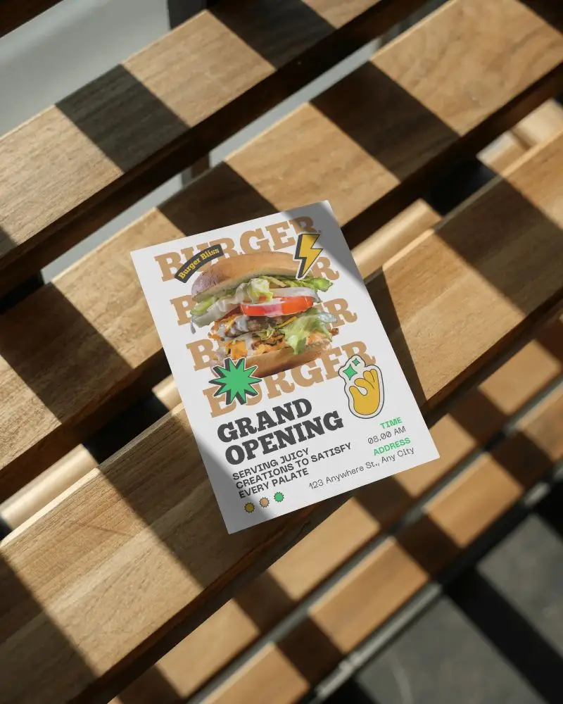 Poster Mockup On Wooden Bench With Natural Light And Shadows For Design Presentations