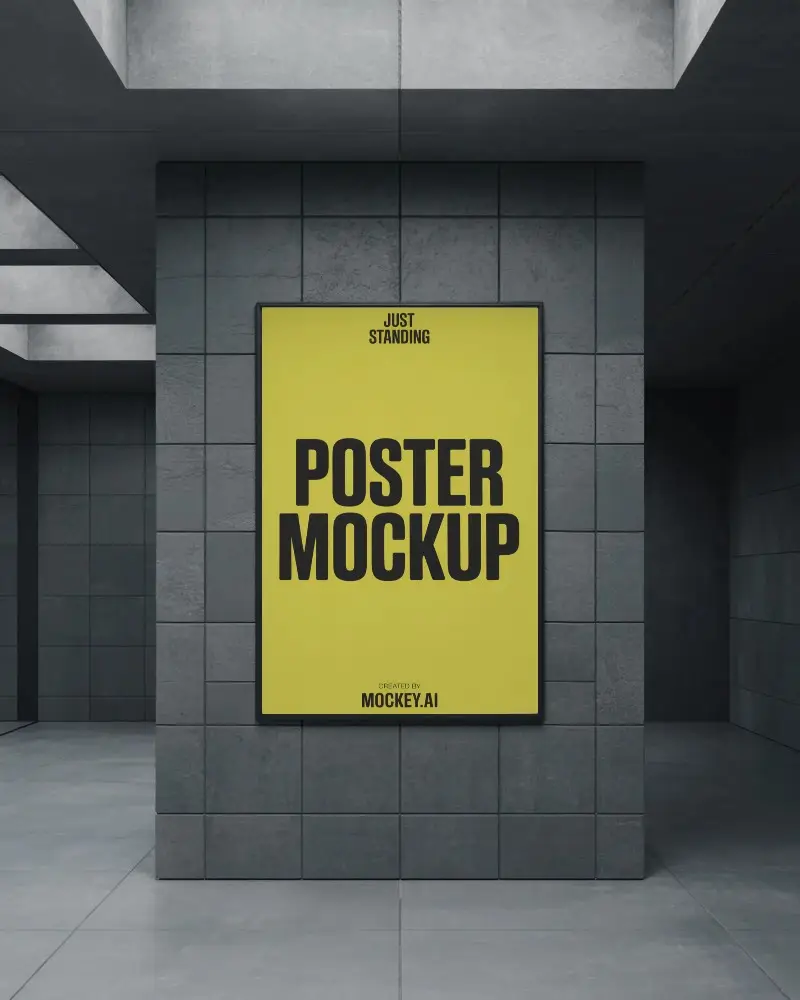 Modern Urban Poster Mockup For Creative Art Promotion And Exhibition Design Display
