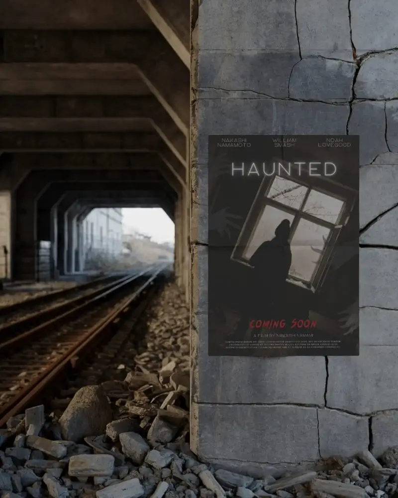 Urban Railway Poster Mockup On Cracked Concrete Wall Display For Promo