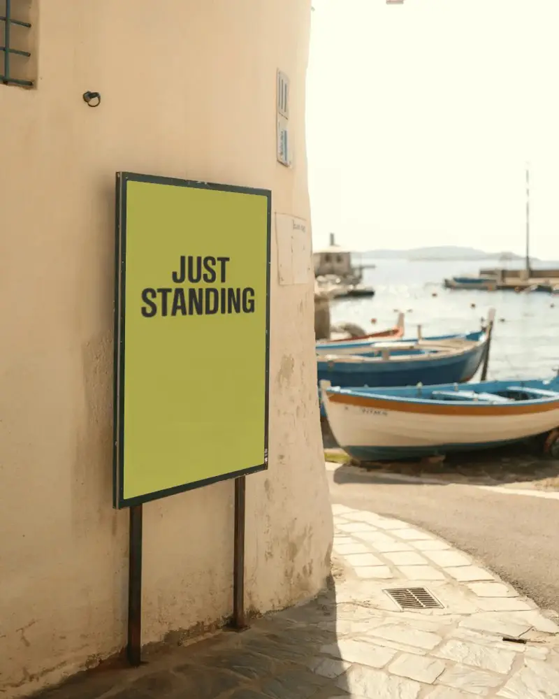 Coastal Street Poster Mockup With Seaside View For Advertising And Promotions