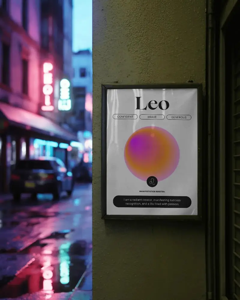 Urban Night Street Poster Mockup Wall Mounted Display Advertising Space