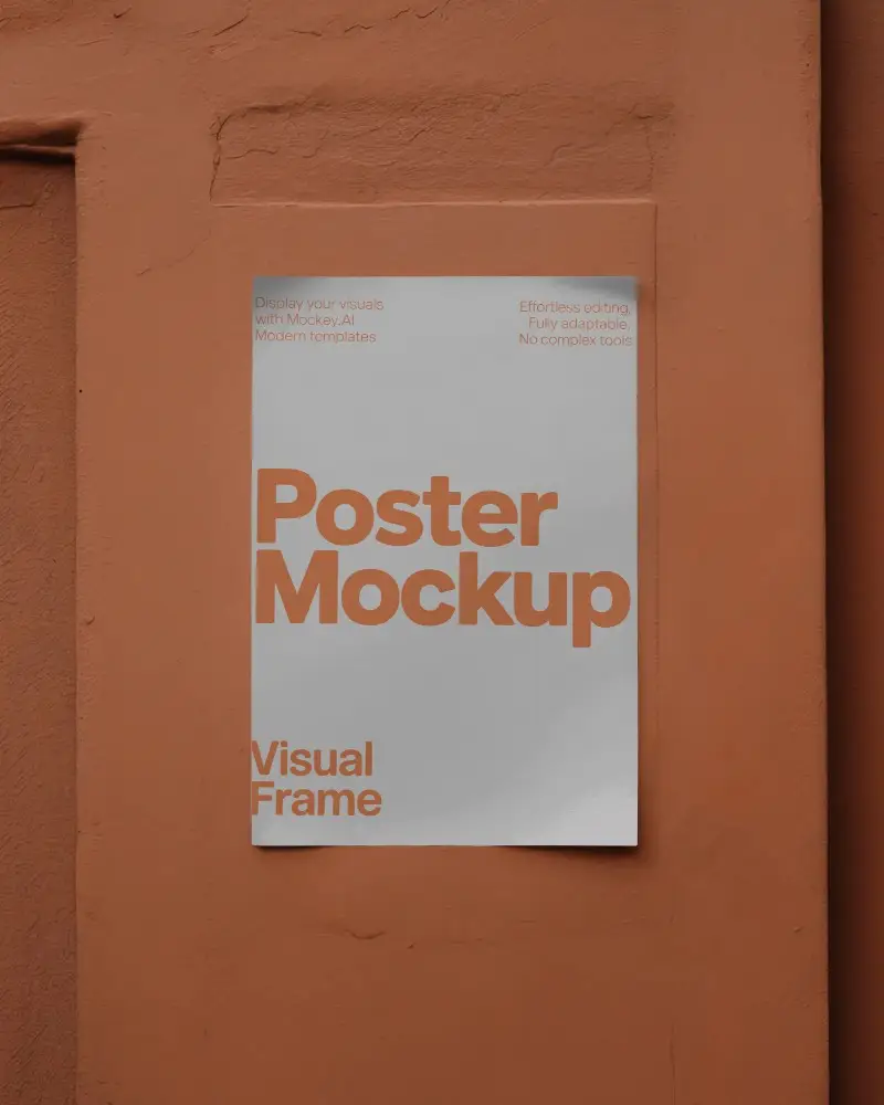 Realistic Poster Mockup On Exterior Wall For Creative Advertising Presentation