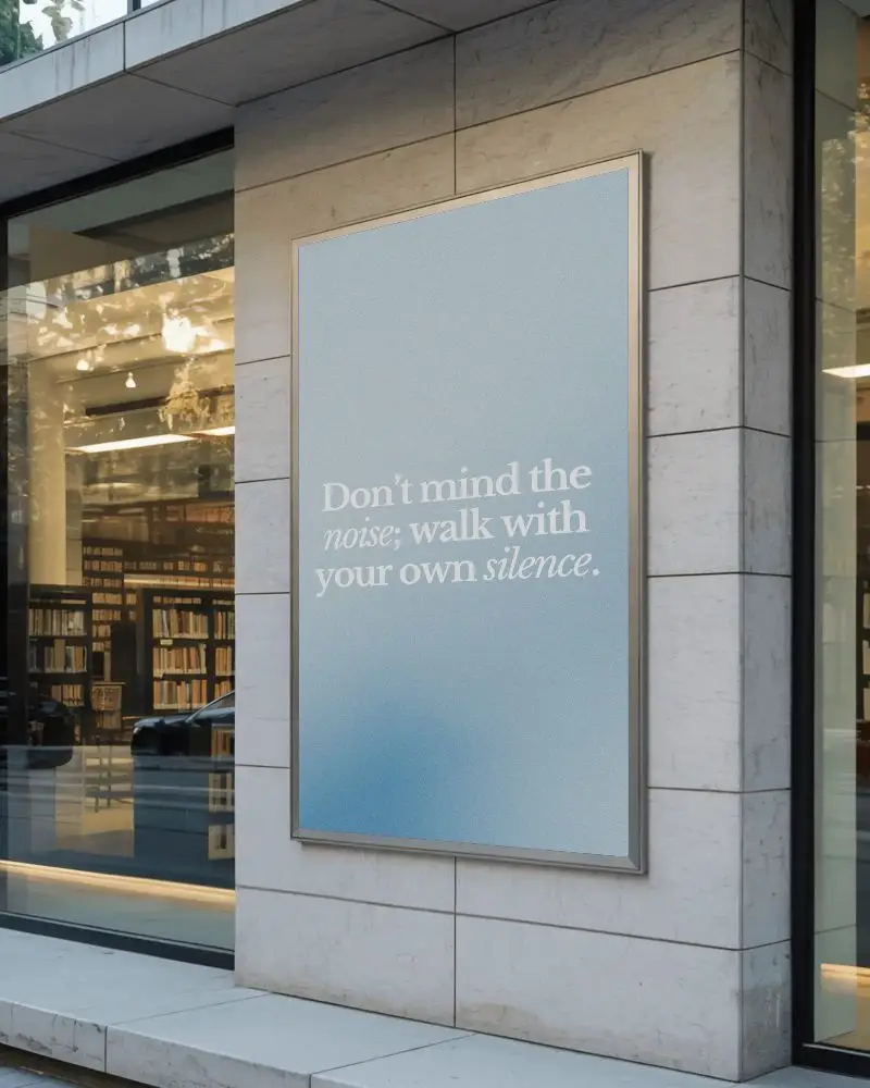 Outdoor Poster Mockup Display On Marble Wall For Exterior Advertising Promotions