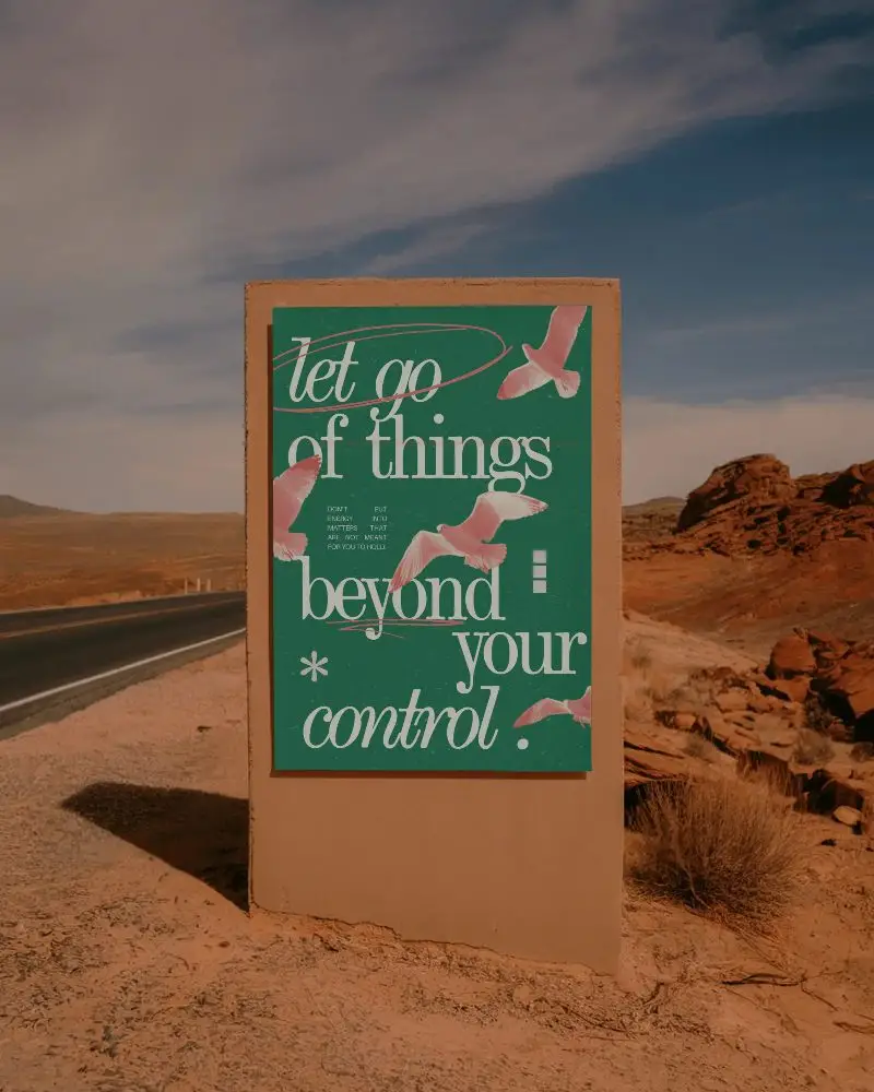 Desert Roadside Vertical Poster Mockup For Promotional Advertisement Display