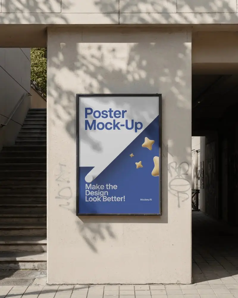 Urban Wall Poster Mockup For Street Advertising And Art Exhibition Display Presentation