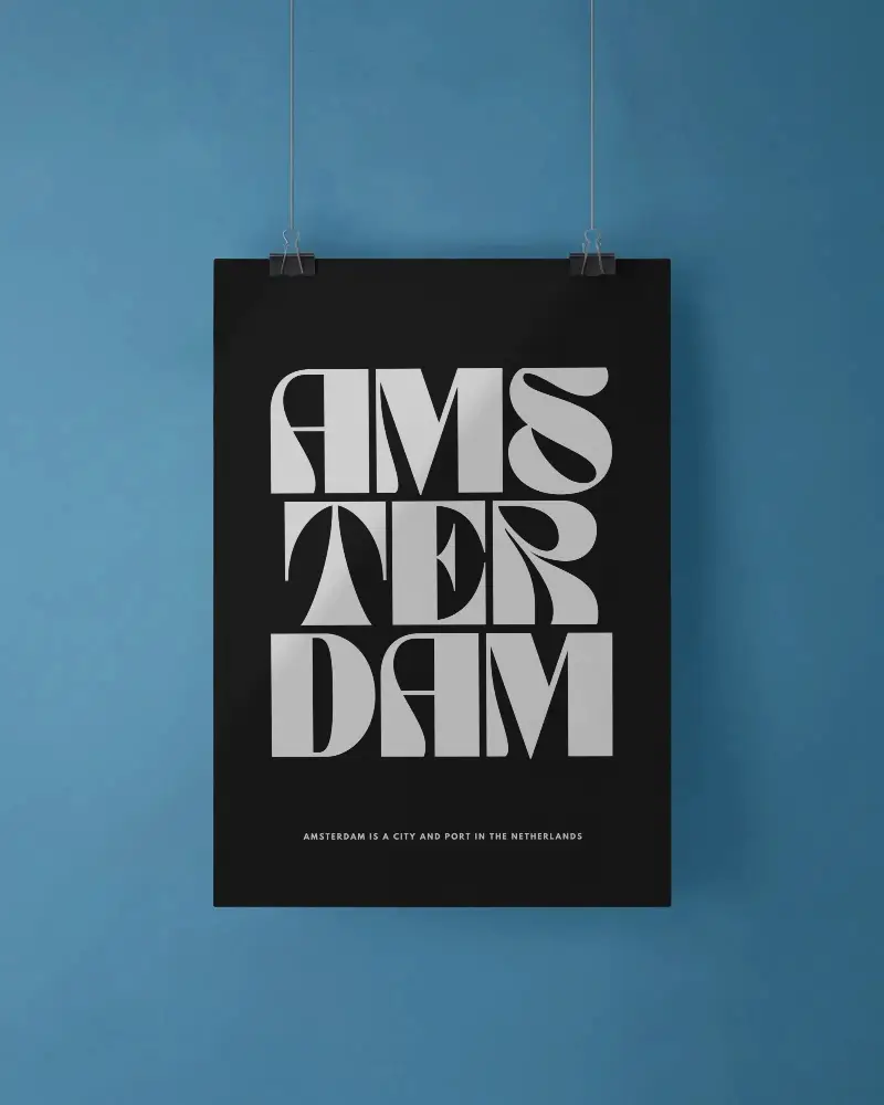 Hanging Poster Mockup On Textured Wall For Design Presentation And Creative Showcase