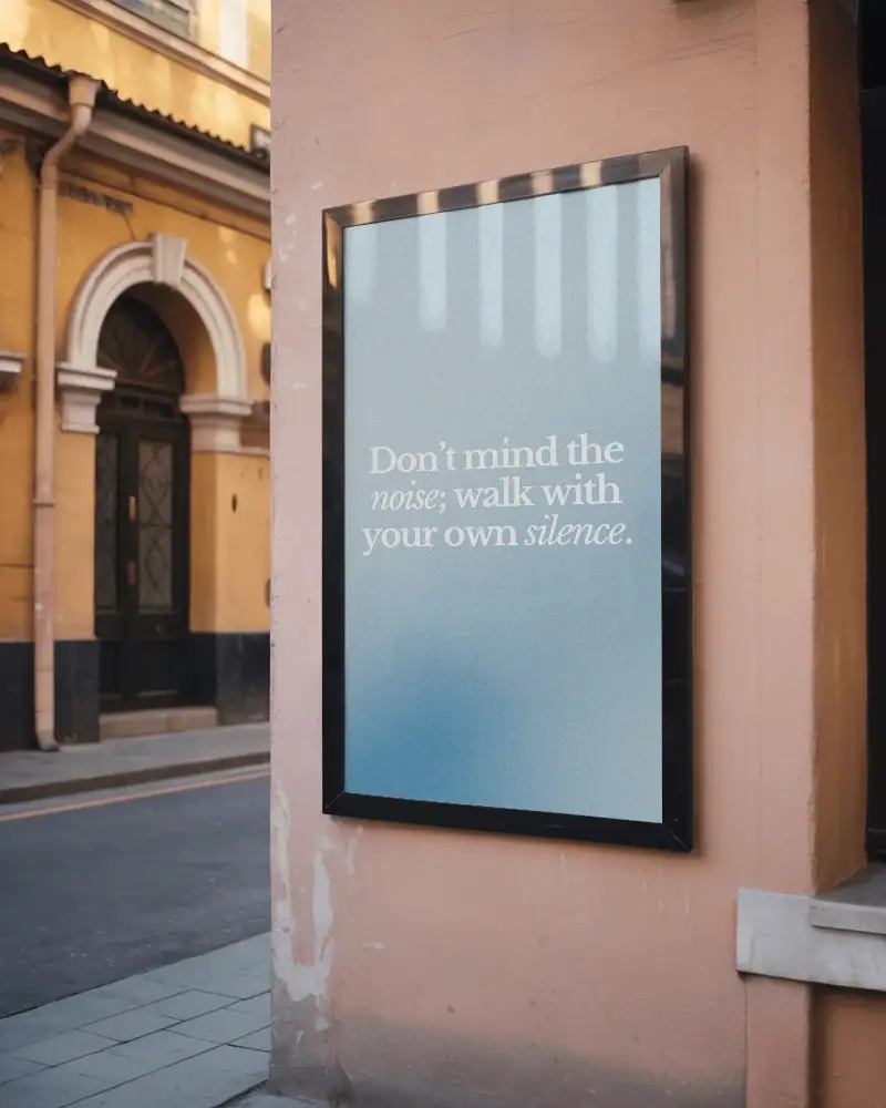 Vertical Advertisement Poster Mockup On City Wall With Photorealistic Urban Background