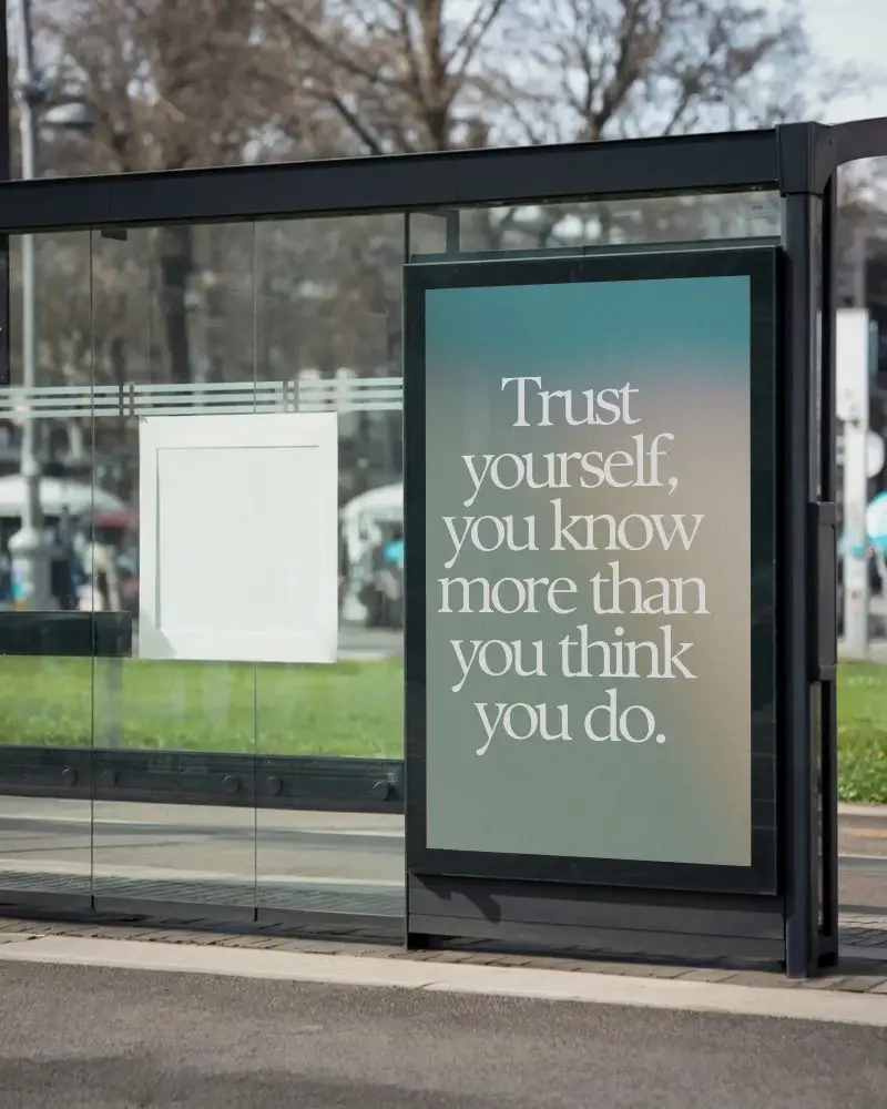 Urban Bus Stop With Blank Poster Mockup For Creative Advertising Campaigns