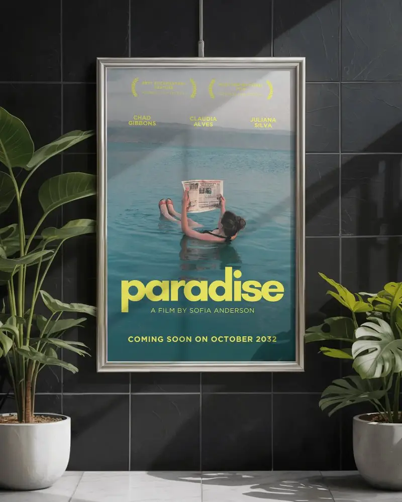 Modern Minimalist Poster Mockup With Natural Light And Indoor Plants For Decor