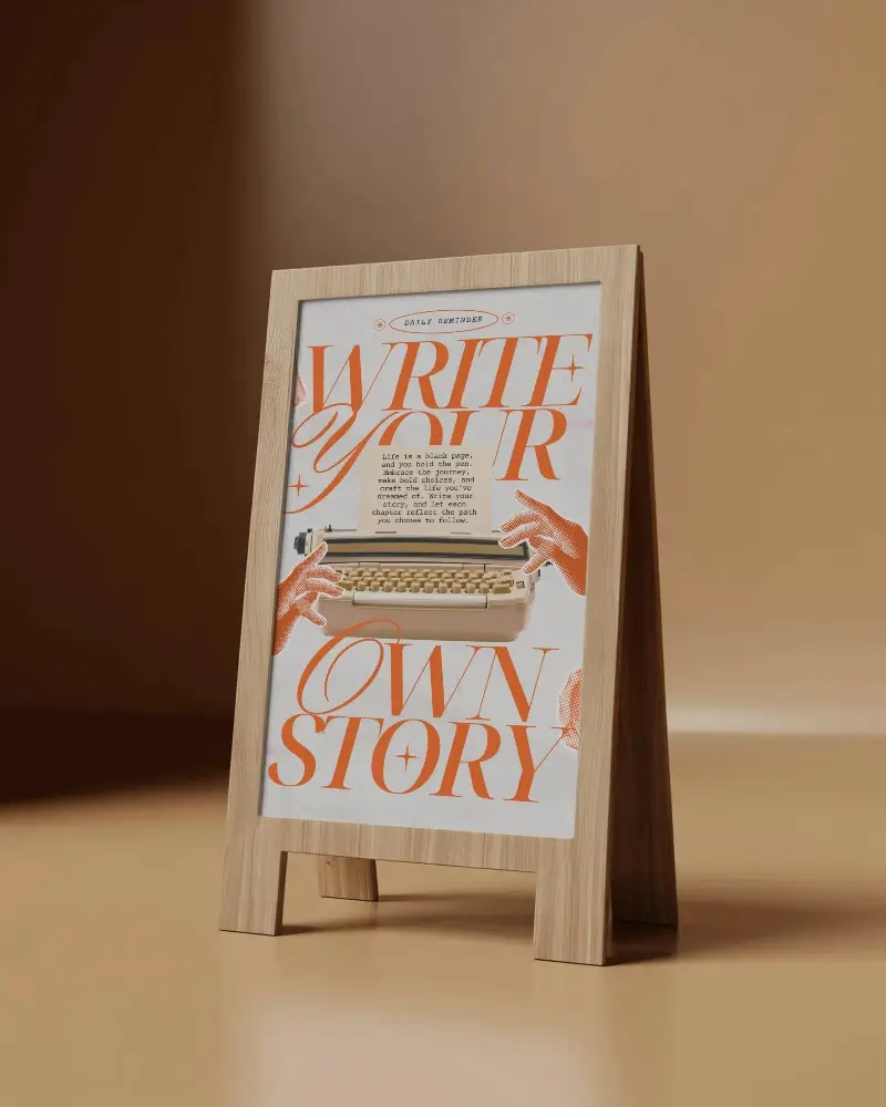 Freestanding Wooden Poster Mockup Stand For Retail Or Home Decoration Use