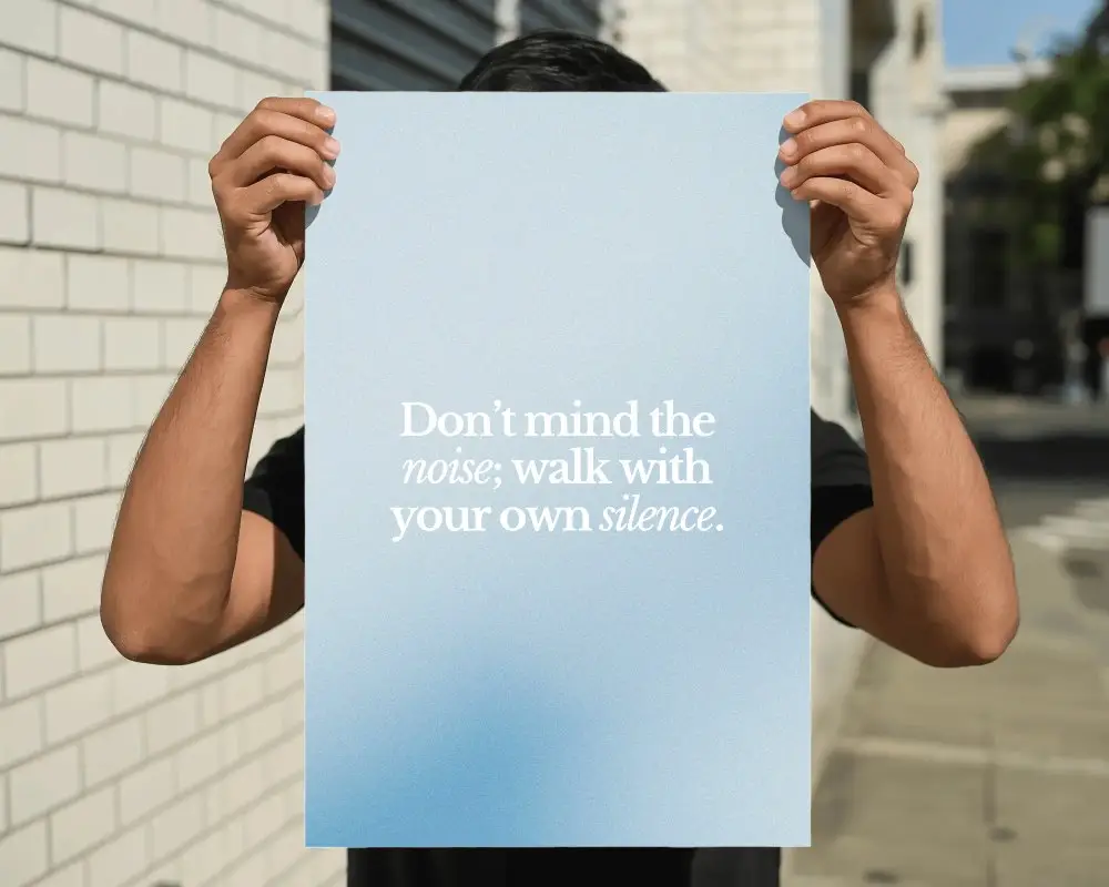 Person Holding Blank Poster Mockup For Urban Street Advertising And Promotion