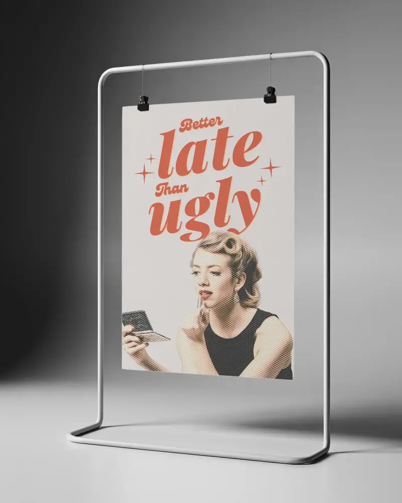 Minimalist Hanging Poster Mockup With Streamlined Stand Design For Clean Presentation