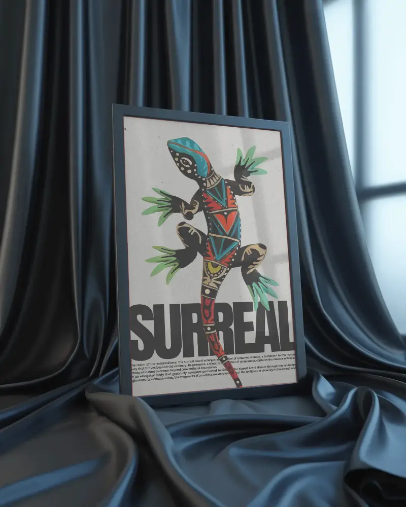 Elegant Poster Mockup With Satin Fabric Background Modern Minimalist Design Setup