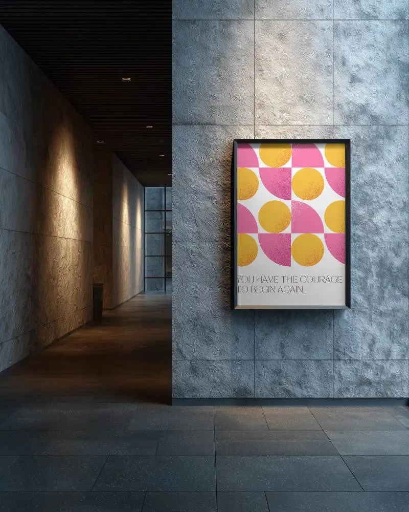 Modern Minimalistic Wall Poster Mockup For Branding Advertisement Showcasing