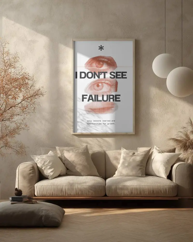 Cozy Minimalist Living Room Wall Poster Mockup With Natural Light Shadow Play