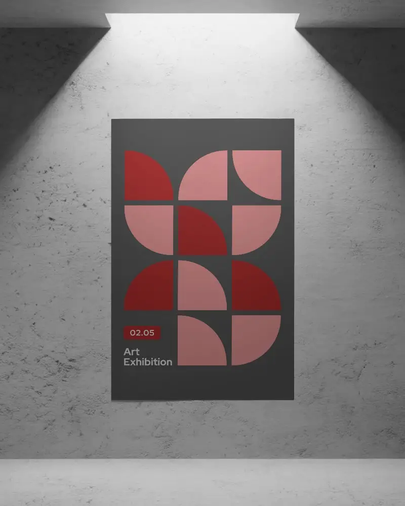 Minimalist Wall Poster Mockup With Realistic Lighting For Design Display