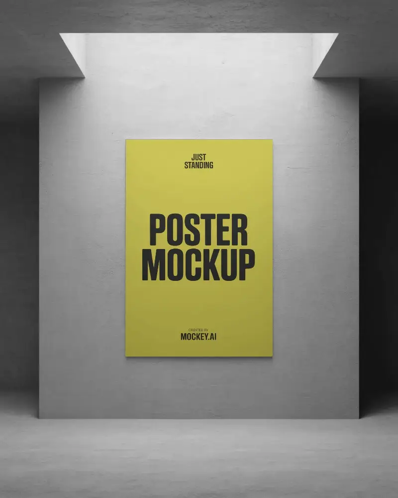 Minimalistic Poster Mockup On Textured Wall With Soft Lighting Ideal For Modern Design Showcase