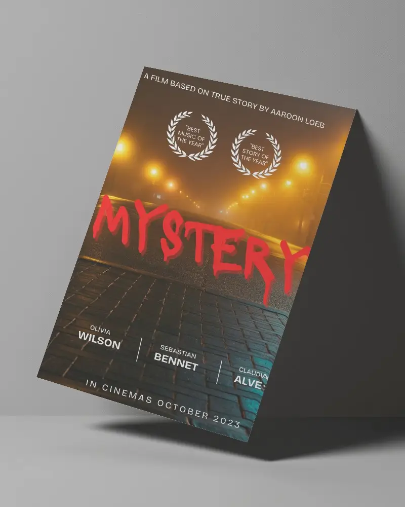 Minimal Floating Poster Mockup In Soft Shadow Lighting On Grey Background 0253