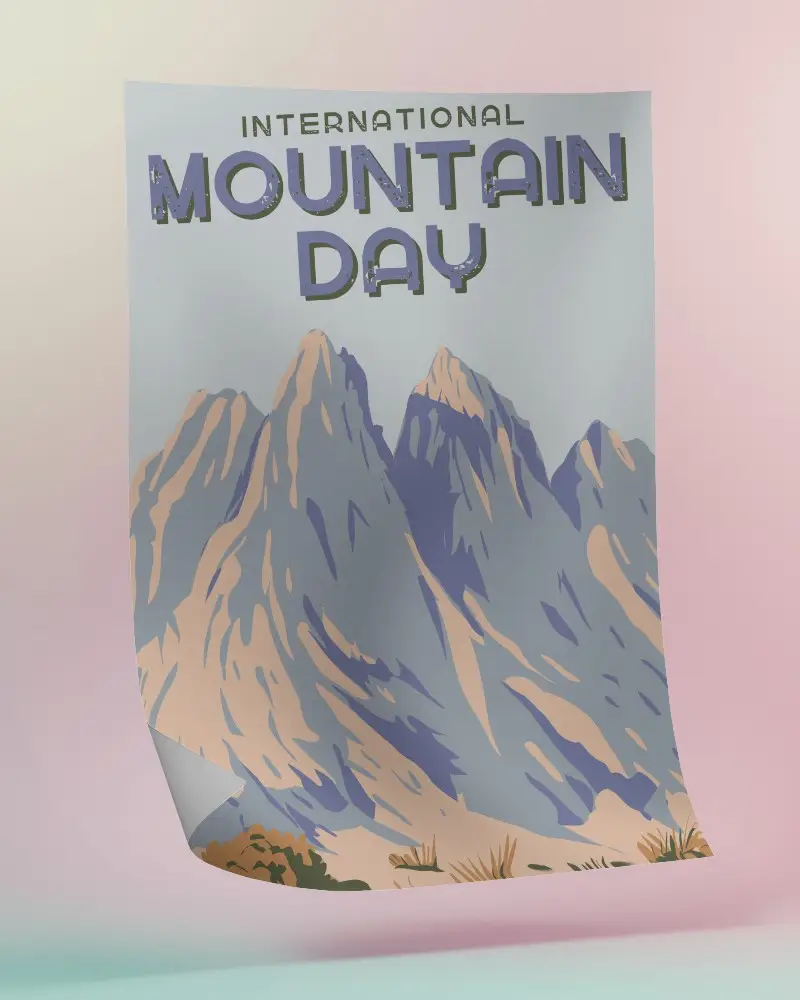 Curled Edge Floating Poster Mockup Against Soft Pastel Gradient Background 0258