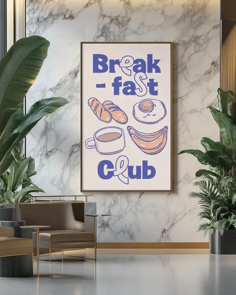 Luxury Lobby Poster Mockup–golden Accents–modern Interior Decor–tall Frame Display–greenery Elements–editable Artwork Showcase–elegant Hotel Or Office Vibe