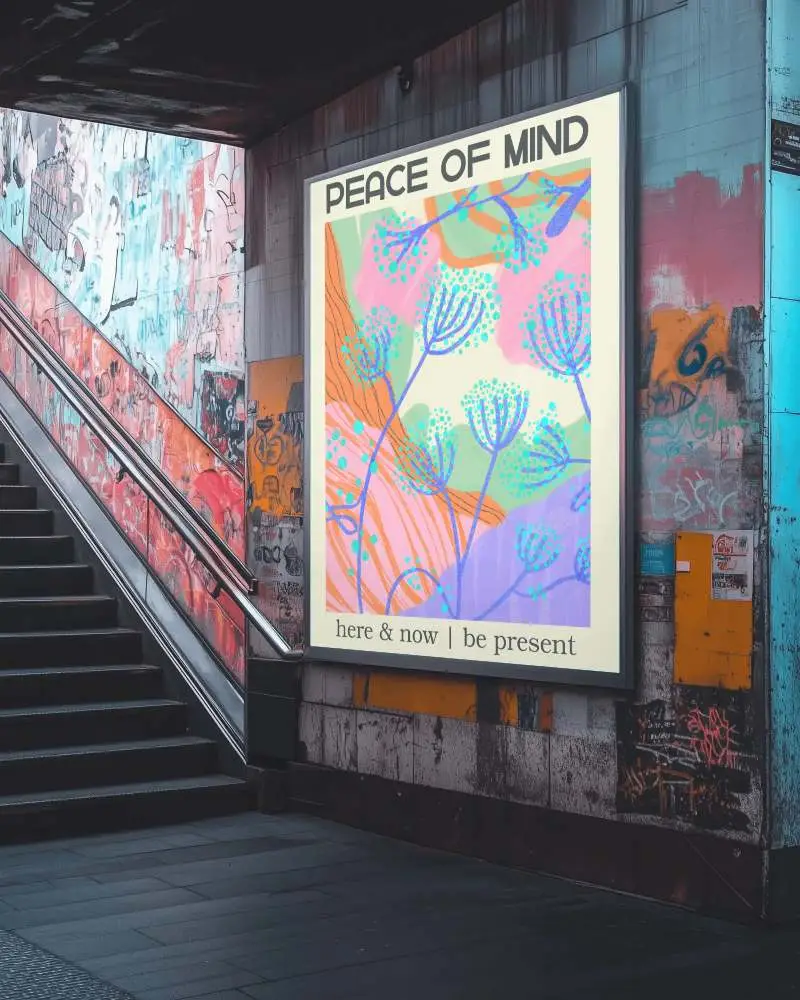 Vertical Subway Poster Mockup Glow Effect In Moody Evening Transit Ambience