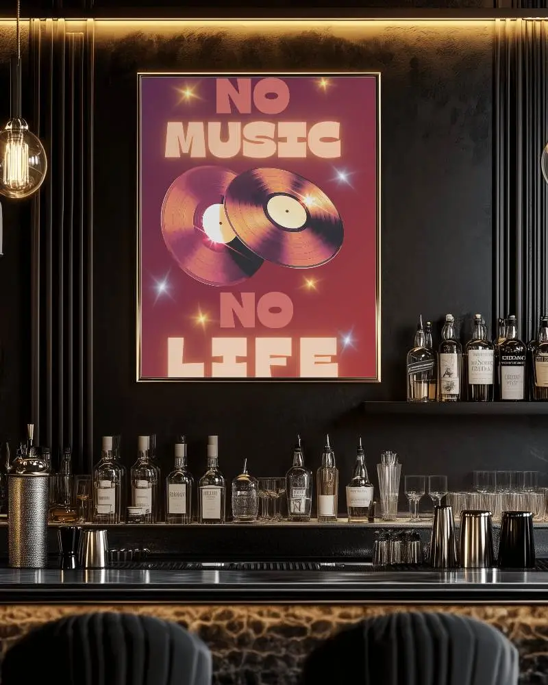 Elegant Bar Background Poster Mockup Luxurious Dark Ambiance With Gold Accent And Bottle Display Refined And Sophisticated Setting