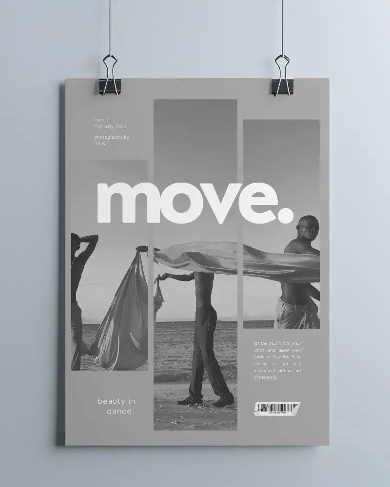 Simple Office Poster Mockup Grey Wall And Paper Clips Clean And Functional Setting Minimalist And Professional Atmosphere