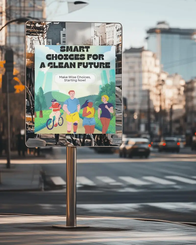 Urban Street Billboard Mockup Sunny Day And City Background Modern And Prominent Setting