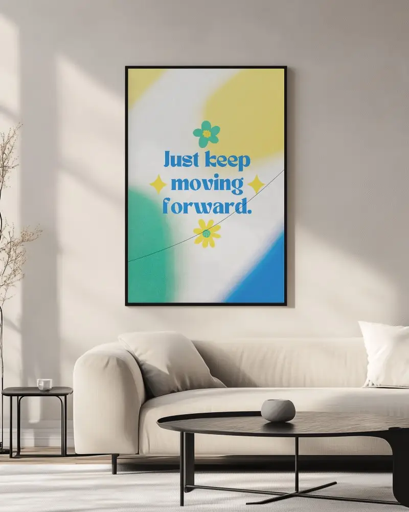 Stylish Home Interior Poster Mockup Mounted On Polished Wall In Elegant Living Room With Bright Natural Lighting