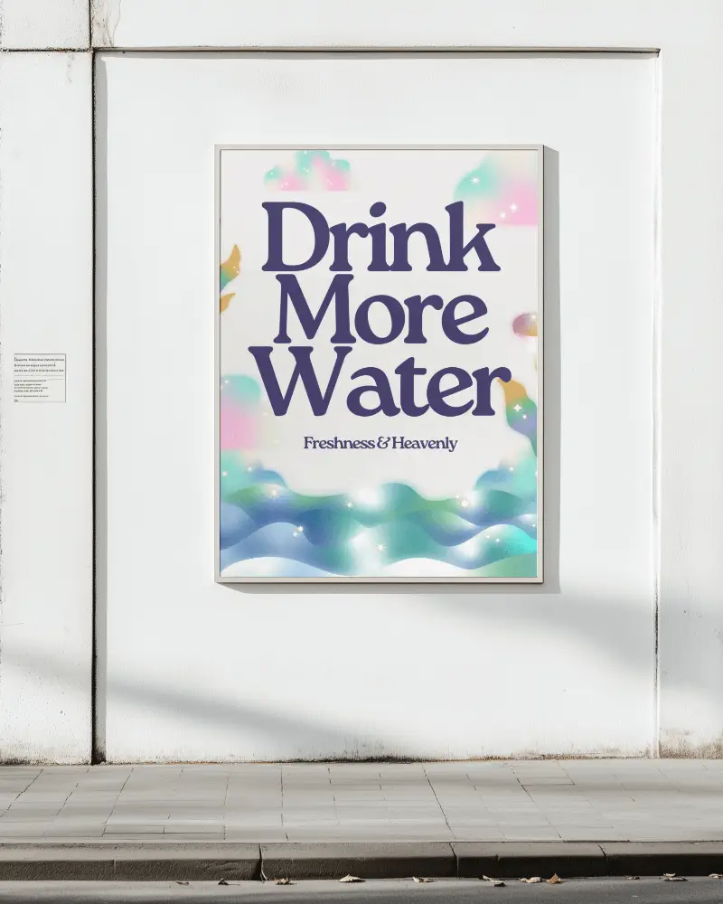 Sunlit Minimalist A4 Poster Mockup On Clean White Wall Exterior Urban Setting With Soft Shadows