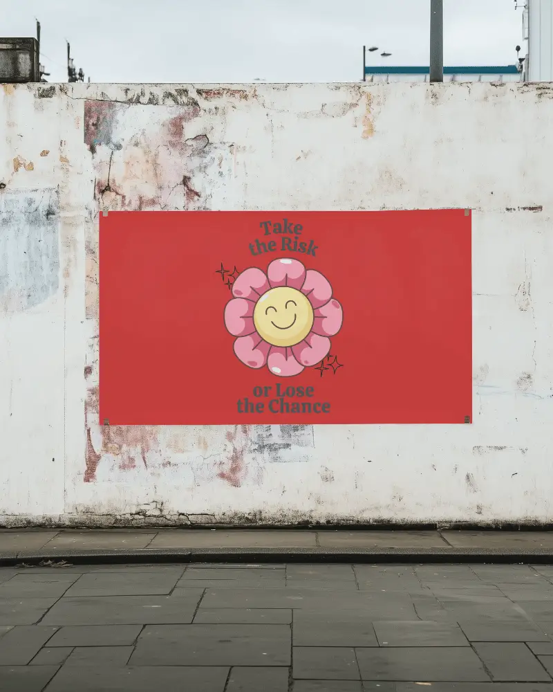 Outdoor Wall Horizontal Poster Mockup Minimal Rusted Background Grungy Urban Scene