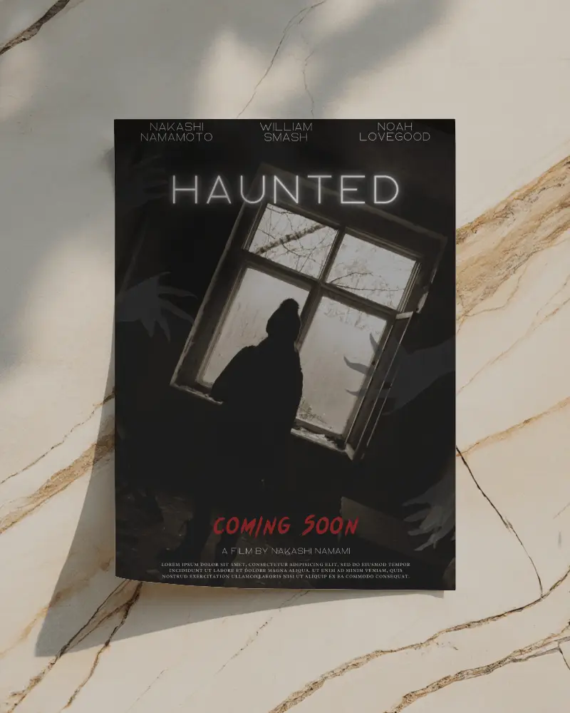 Paper Poster Mockup Lying On Light Marble Floor With Subtle Shadow Overlay Elegant Natural Stone Background Realistic Daylight Presentation Template For Promotions