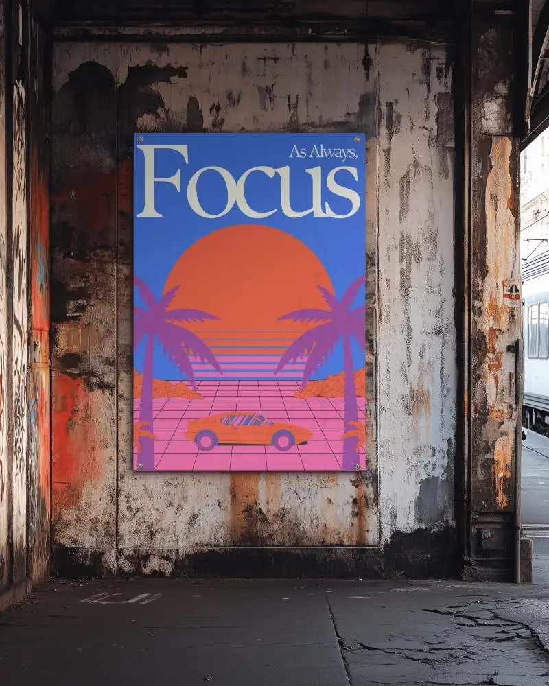 Vertical Poster Mockup Mounted On Worn Graffiti Covered Wall In Urban Train Station Alleyway Edgy Street Environment With Grunge Texture