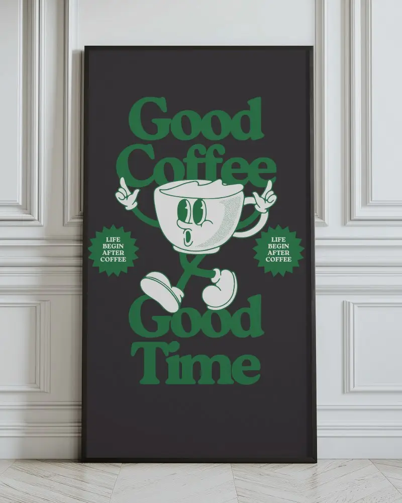 Framed Vertical Poster Mockup Leaning Against White Paneled Wall On Wooden Flooring Classic Interior Style With Modern Contrast Clean Elegant Presentation Scene