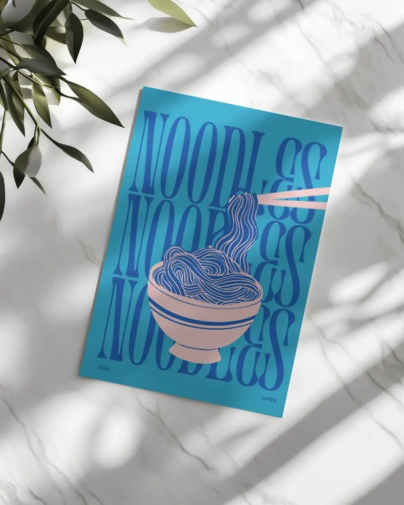 Paper Poster Mockup On White Marble Surface With Leaf Shadowing And Minimal Soft Light