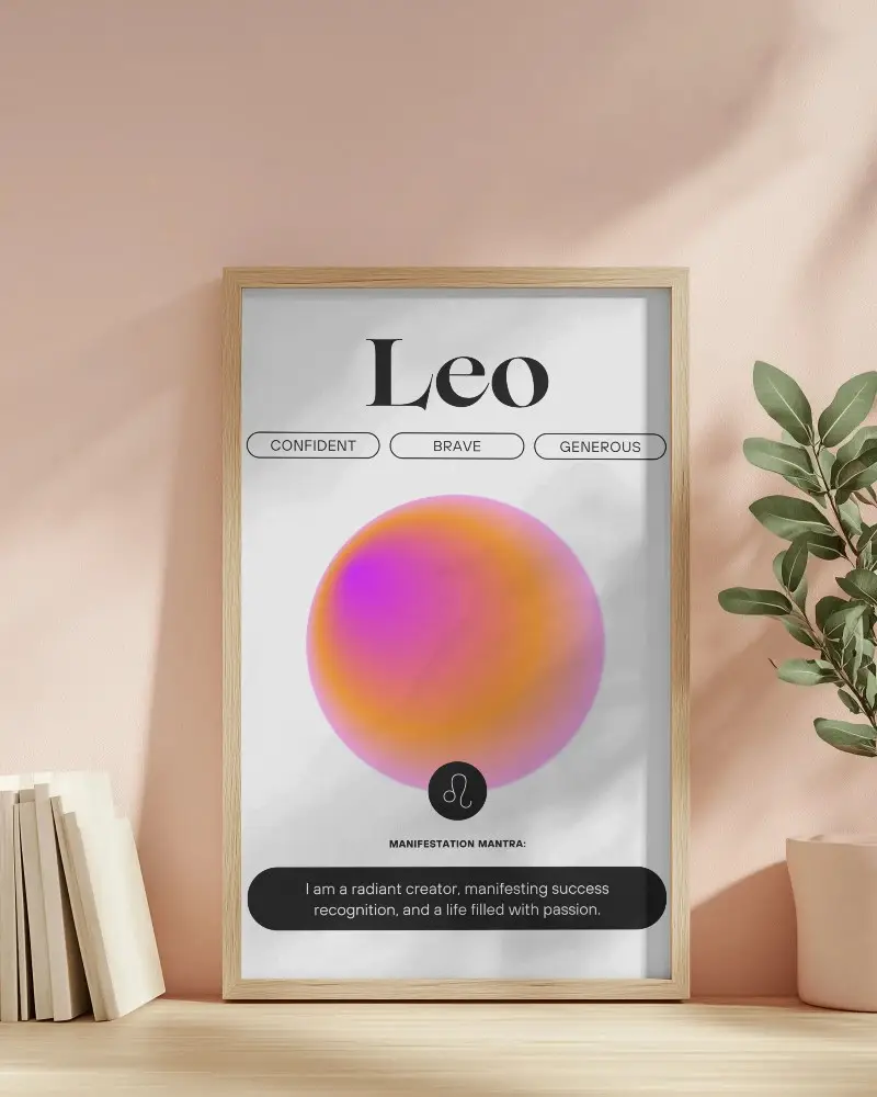 Minimal Desk Poster Mockup Light Wood Frame On Pink Wall Books And Plant Display