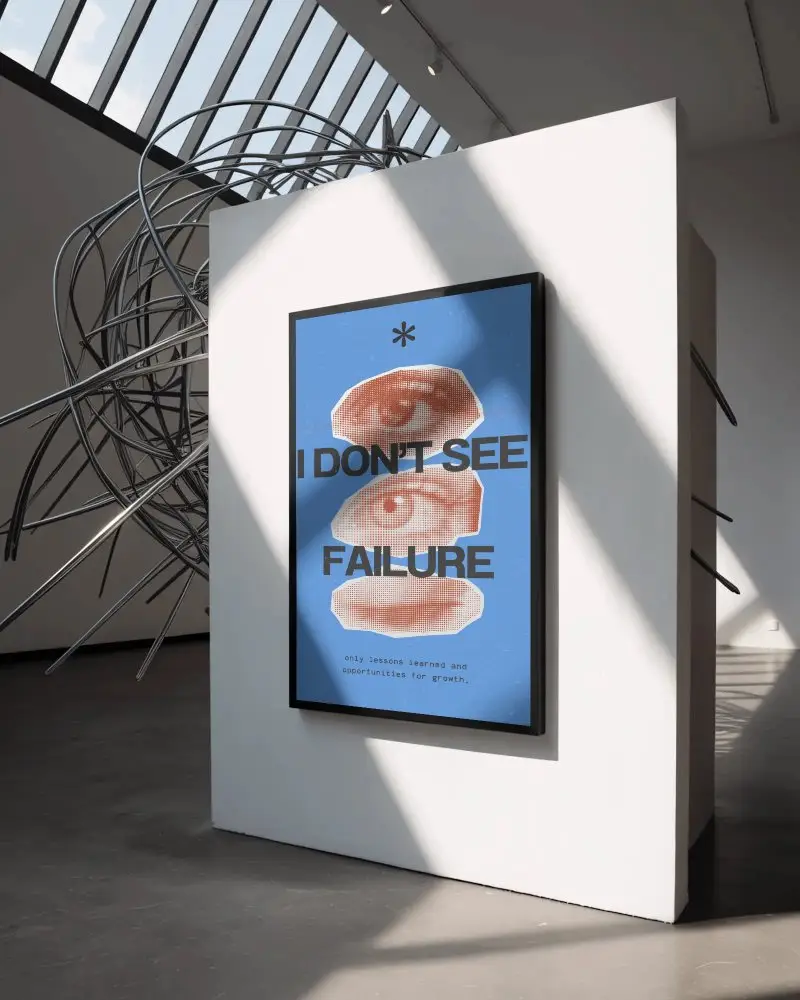 Modern Art Gallery Poster Mockup With Minimalist Wall And Natural Light