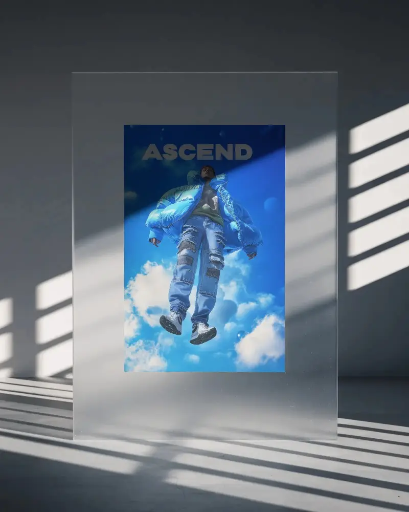 Transparent Acrylic Frame Poster Mockup Exhibiting Stylish Light Texture And Creative Shadows