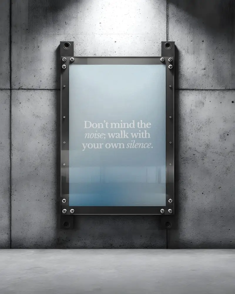 Modern Industrial Poster Mockup On Concrete Wall For Urban Artwork Display And Promotion