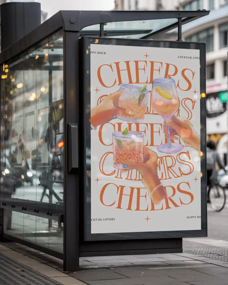 Modern Bus Stop Poster Mockup Street Advertisement Infrastructure