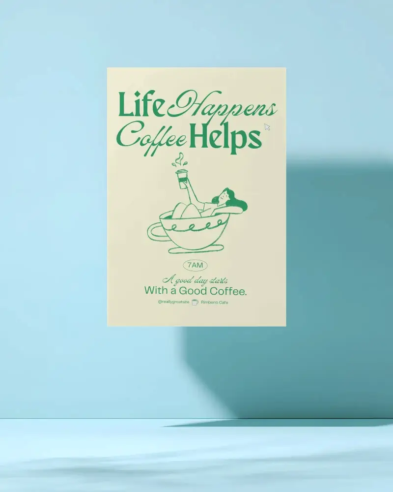 Minimalistic Floating Poster Mockup With Shadow Background For Modern Design Presentation