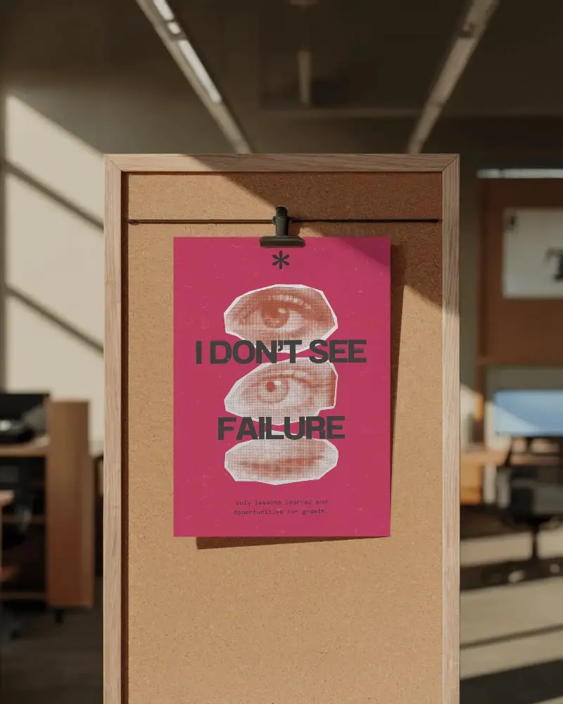Minimal Cork Board Poster Mockup With Metal Clip And Ambient Light In Workspace