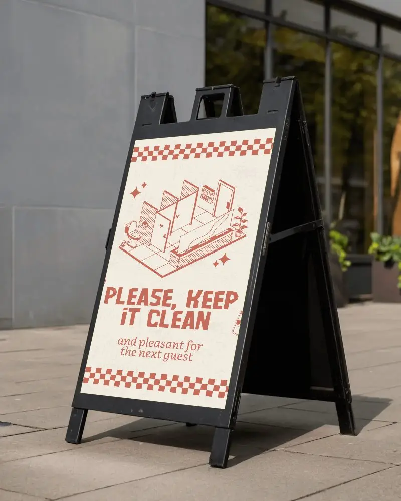 Portable Double Sided Poster Mockup For Outdoor Marketing And Event Announcement