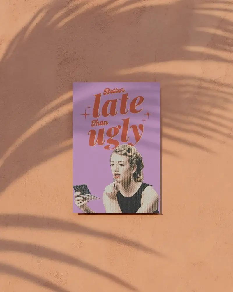 Minimalist Vertical Poster Mockup With Natural Shadow On Textured Wall Background